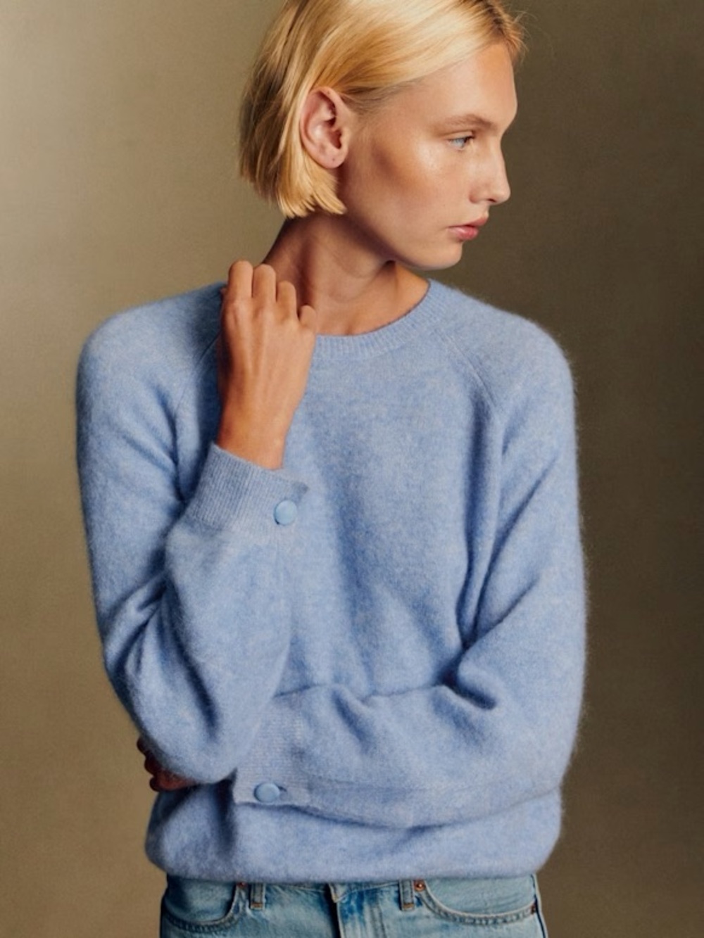 Sezane - Louisa Jumper Mohair Sweater Polar Blue